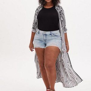 Disney Mickey and Minnie Mouse striped challis kimono duster - 1X